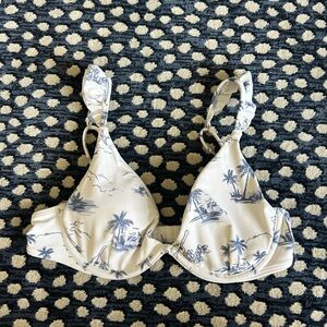 Hollister Navy and White Bikini Top